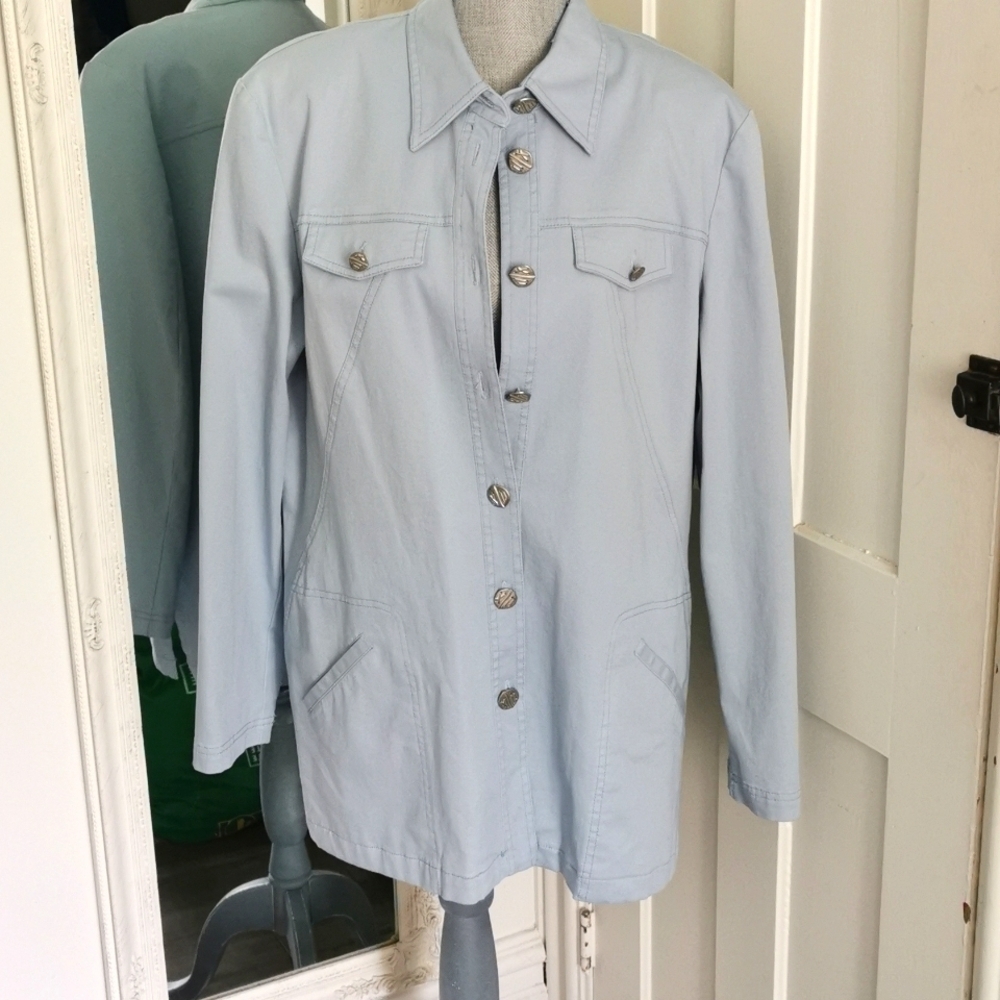 Conrad C Weekend vintage pant suit. Jacket & Trouser. Slate blue. Size 18. EUC